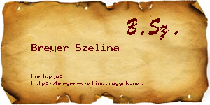 Breyer Szelina névjegykártya